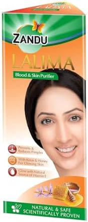Lalima Blood and Skin Purifier 200 ml, Prevents and Reduces Pimples, Scientifically Proven, Natural and Safe, Made with Kesar and Honey for Glowing Skin