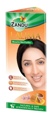 Lalima Blood and Skin Purifier 200 ml, Prevents and Reduces Pimples, Scientifically Proven, Natural and Safe, Made with Kesar and Honey for Glowing Skin