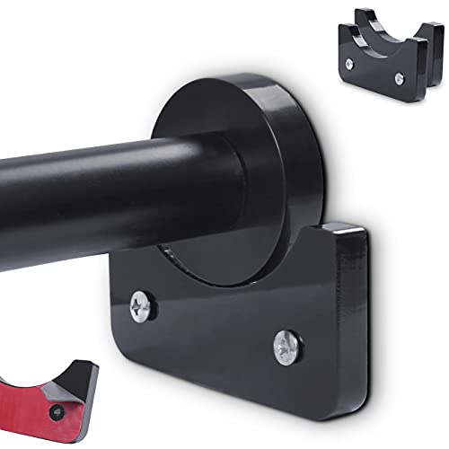 BECEMURU 2 Pieces Shower Curtain Rod Holders,Adhesive Bathroom Rod Holder Rod Socket to Avoid Falling Rod to Hurt People or Damage Bathtub Tile (Shower Curtain Rod Not Included) (Black)