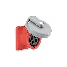 Hubbell HBL430R7W Pin and Sleeve IEC Receptacle, 3 Pole, 4 Wire, 30 amp, 480V, Watertight