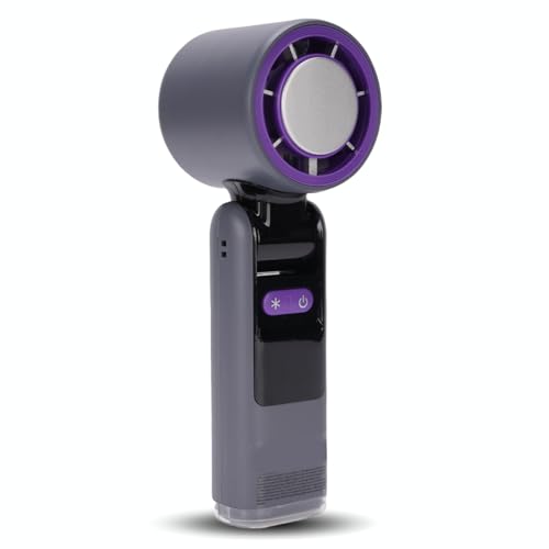 SENECESLI Ventilador de Hielo Portátil, 4000 MAh Ventilador Personal Recargable con Pantalla LED Inteligente, 100 Velocidades Ajustables, Pequeños Ventiladores de Bolsillo para Viajar (GREY)