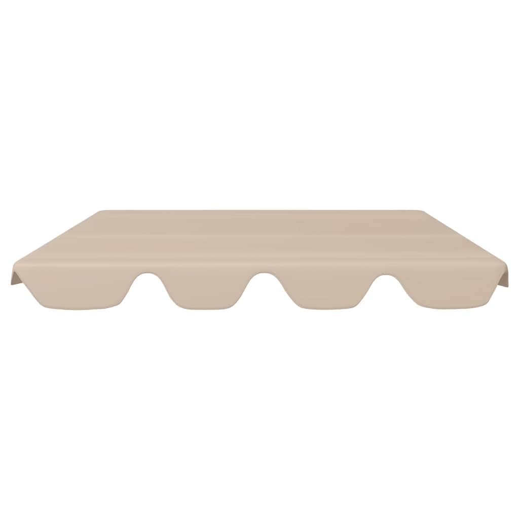 vidaXL Dosel de Repuesto Columpio de Jardín Mecedora Capota Reemplazo Cubierta Toldo Tapa Parasol Sombrilla Patio Beige 188/168x145/110 cm