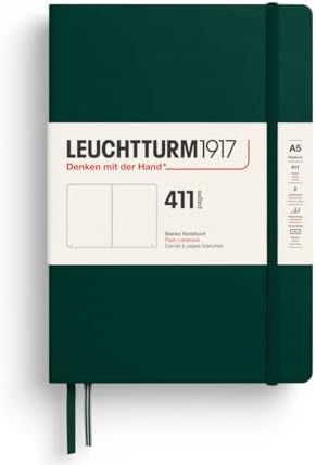 LEUCHTTURM1917 Caderno 372927 411 médio (A5), capa dura, 411 pági...