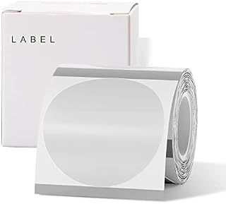 NIIMBOT Labels for B21/B3S Label Printer, Thermal Labels 2'' x 2''(50x50mm), Waterproof, Oil-Proof Sticker Labels, 1 Roll of 150 Sticker Labels (Round Clear)
