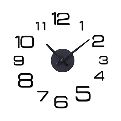 Uposao Moderne DIY sans Cadre Horloge Murale 3D Mirror Stickers Horloge Montre Murale Horloge Moderne Et Muette Montre Murale Home Office Décoration Amovible