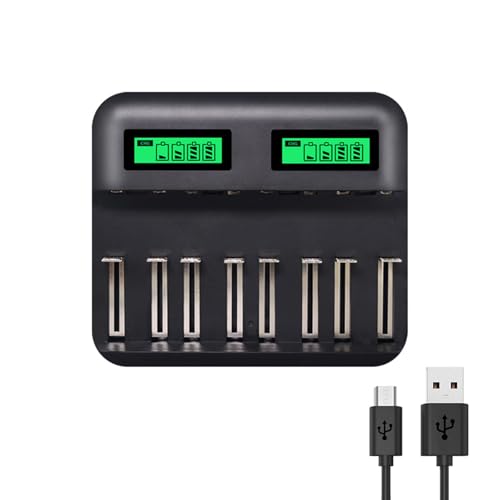 Chargeur de piles intelligent AA AAA USB avec écran LCD rétroéclairé pour recharge indépendante