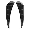 Voluxe Side Wing Vent Cover, Front Fender Vent Cover Pair Side Universal 340x80mm Glossy Fender Vent Cover Trim Side Vent Trim, PU Rubber Black for Car Exterior Trim
