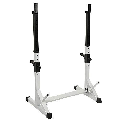 L'altezza è regolabile da 80-150 cm, la larghezza è regolabile da 73-105 cm e il carico massimo è di 200 kg. Il tubo quadrato dello squat rack è solido e stabile. Riposa a casa mentre ti alleni e aiuta a fare esercizio in modo efficace.