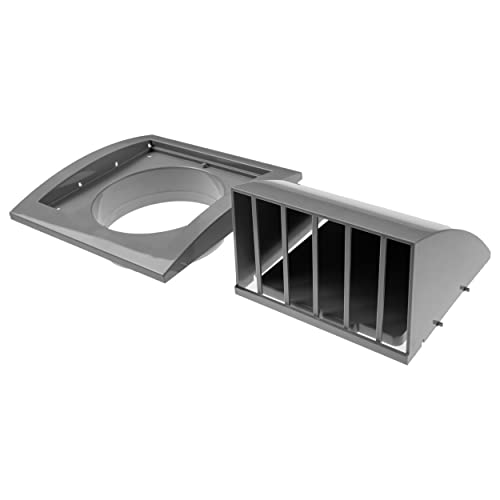 Grey 4" Inch / 100 mm Indoor/Outdoor Exhaust Hood Vent with Rain Cover and Flap - 6" x 6" Exhaust Cap, Gray, 4 Inch - Image 4