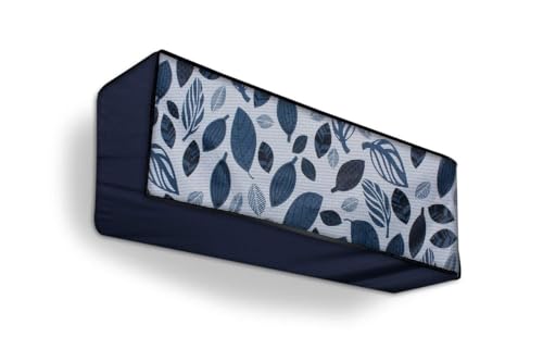 Image of Split AC Cover Indoor Unit for 1.5 Ton Capacity AC Dustproof and Water Resistant AC Cover (Blue Leaves)