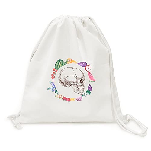 Sac en tissu pliable crâne humain pour éviter les sacs jetables et transporter vos fruits