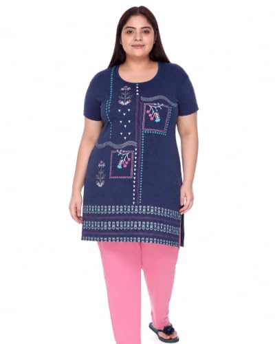 Image of In Love Women's Plus Size Printed Cotton Long-Line T-Shirt with Pocket | Cotton fabric - soft longline T-shirt with easy plus-size fit