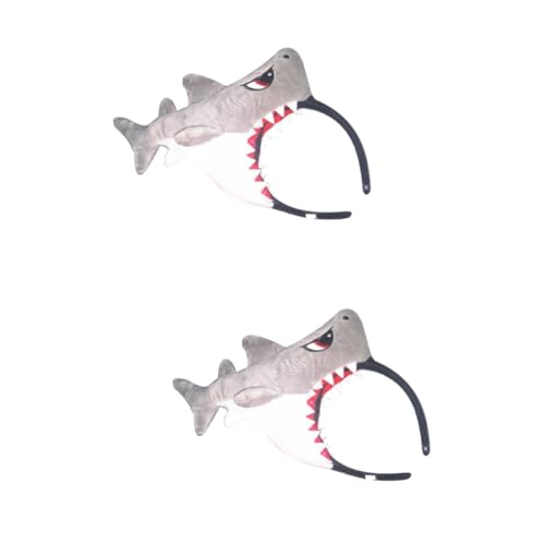 Bandeau peluche requin amusant FRCOLOR pour fêtes et cosplay lot de 2