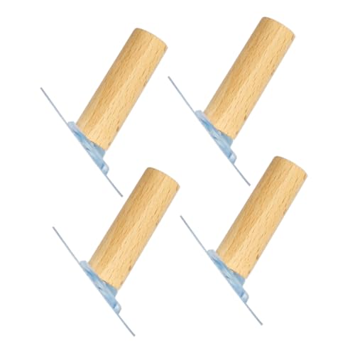 Ipetboom 4 piezas Ganchos Adhesivos de Madera Maciza Perchas sin Taladro para Colgar Pared Ganchos Prácticos y Duraderos para Baño Cocina y Hogar Diseño Natural y Minimalista