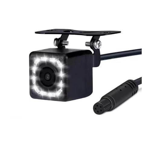 Caméra de recul HD 4 broches avec 12 LED infrarouges et vision nocturne pour voiture (Modèle D) - 5