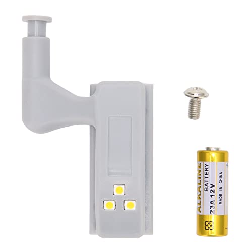 3 LED Lamp Beads Hinge LED Light, ABS, Cabinet Light with 12V Battery, Simple Installation, Convenient Usage, Suitable for Home Cabinet, Closet, Cupboard, Wardrobe