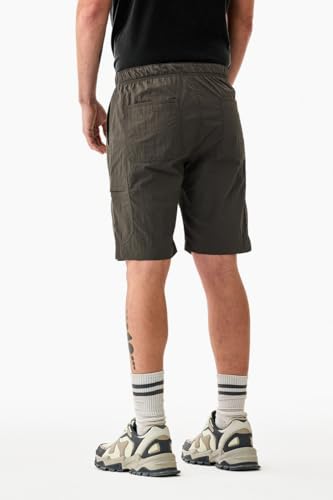 Image of SNITCH Men Casual Shorts | Regular Fit Mid Rise Solid Design | Lightweight 100% Nylon with Smooth Texture & Utility Pockets for Summer & Casual Wear