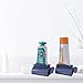 XYKEEY Toothpaste Tube Squeezer - Set of 2 Toothpaste Squeezer Rollers, Metal Toothpaste Tube Wringer Seat Holder Stand (Gray)