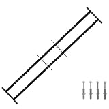 YunCangg Sicherheitsgitter für Fenster mit 2 Querstangen aus galvanisiertem Stahl, breitenverstellbar 93-174 cm, 3 Stück Set für Kellerfenster, Dachfenster, Kunststofffenster, Holzfenster