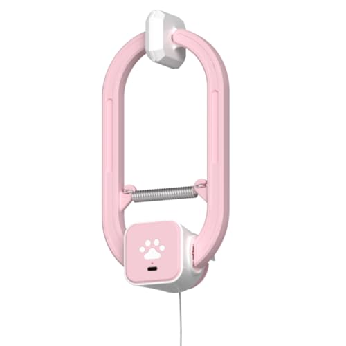 HAPPYCODE Rechargeable Electric Cat Teaser Interactive Door Clip Teaser for Cats 2 Motion Modes (360 Spin & Irregular Jumping) Smart Auto Cat Toy for Exercise & Fun (No Remote)(Pink)