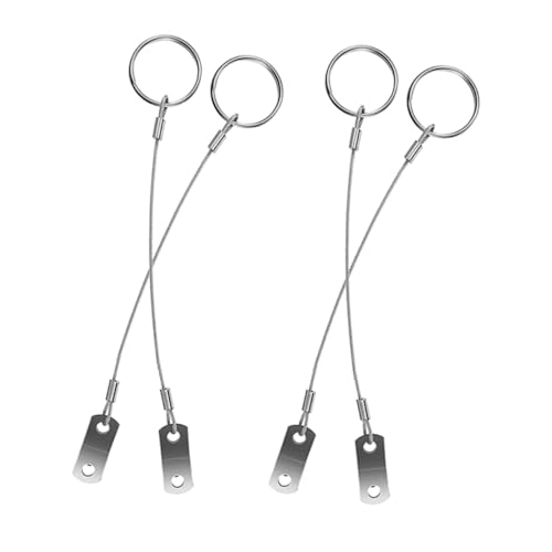 KOMBIUDA Marine Hardware Tether Wire 4pcs Stainless Steel Lanyard Metal Lanyard for Safety Tether Wire Boat Use