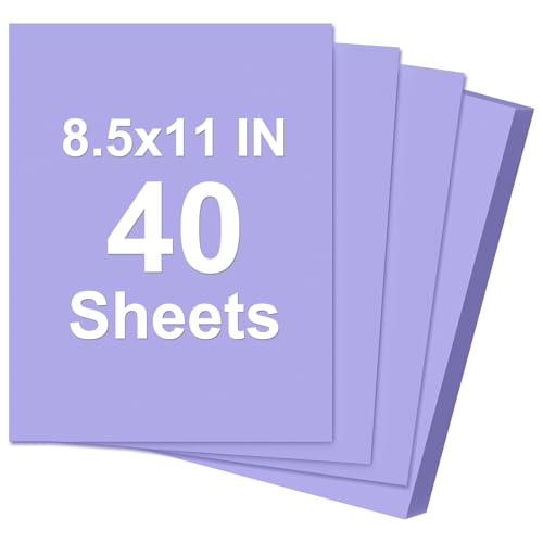 40 Sheets Card Stock 8.5 x 11 180 GSM Purple Cardstock Cover Paper Multipurpose Color Card Stock Double-Sided Cover Printer Construction Paper for Printing Decors Invitation Gift Tags Art & Craft