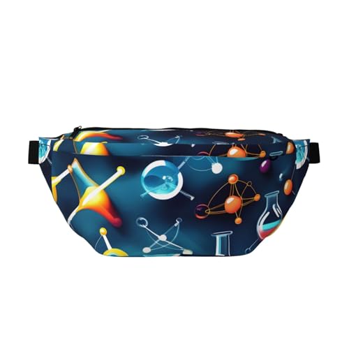 Sac banane de course à pied avec sangle réglable et motif de chimie léger
