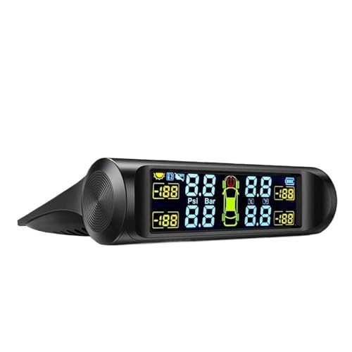 AYJYZHIAG Sistema Inteligente de monitoreo neumáticos TPMS con energía Solar, sensores estacionamiento for automóviles, medidor Temperatura y presión Aire