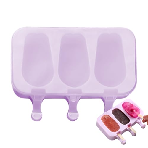 Molde De Polos De Silicona - Bandejas para Hacer Paletas de 3 Rejillas | Molde Reutilizable De Liberación Fácil Para Paletas Heladas Con Palito Postres Creativos De Pudín Fruta