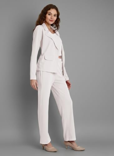 Image of Leriya Fashion Co ord Set for Women Stylish | Lycra Blend Western Blazer Suit 3 Piece Co ord Set | Casual Blazer for Women Stylish Formal Professional Office Wear