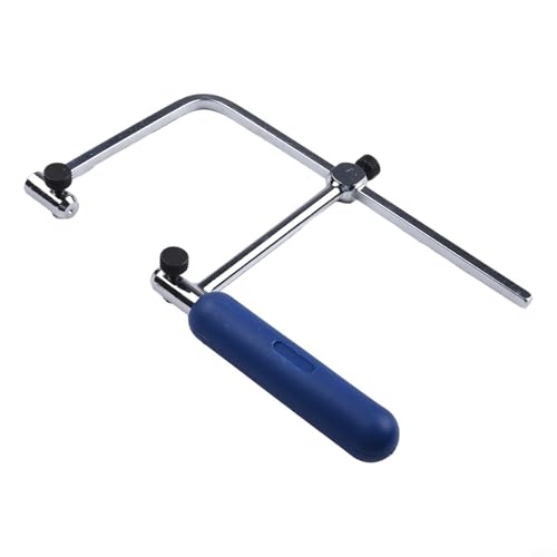 Aprilsunnyzone Arco de sierra de mano en forma de U, marco de sierra ajustable para reparación de joyas, carpintería, manualidades, corte de madera, mango de plástico azul plateado 400 500 (500 tipos)