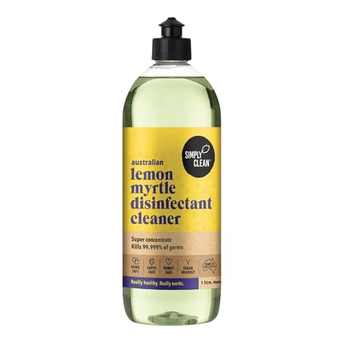 SimplyClean Lemon Myrtle Disinfectant Concentrated Cleaner - Natural Multi-Surface Cleaner with Pure Australian Lemon Myrtle Essential Oil - Makes 40 Litres - 1 Litre