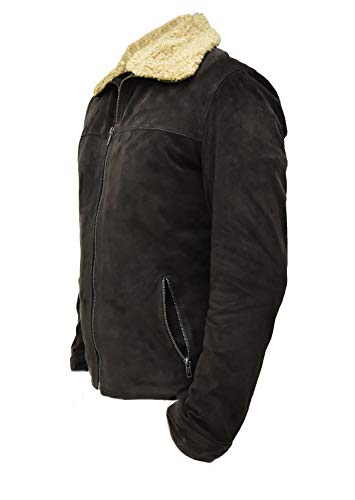 Walking Dead Season 7 Dead Rick Grime Dark Brown Real Suede Winter Leather Jacket2