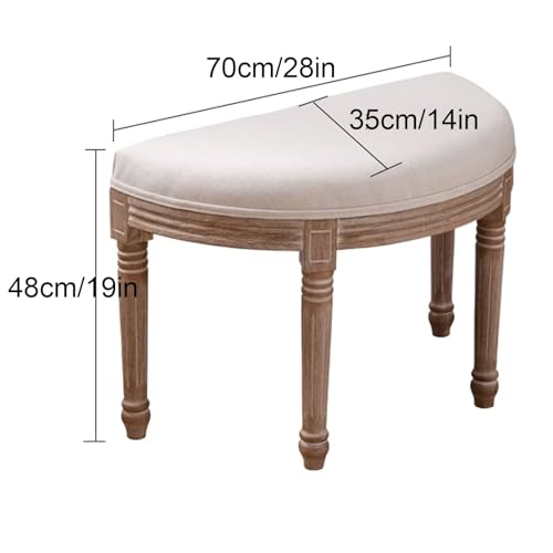 Taburete acolchado de madera de 240 libras de capacidad para tocador de mujer 3