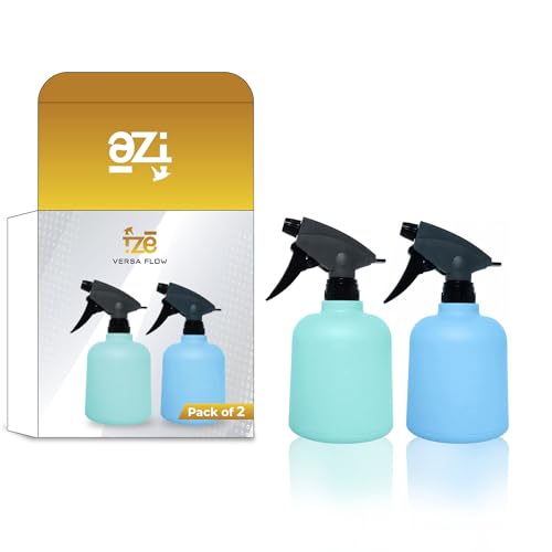 FZE Spray Bottles Pack of 2, 20 Oz/600ml Portable Plant Spray Bottle, Empty Spray Bottle with Ajustable Nozzle, Plant Mister Suitable Household Sanitation & Watering Plants (Green, Blue)