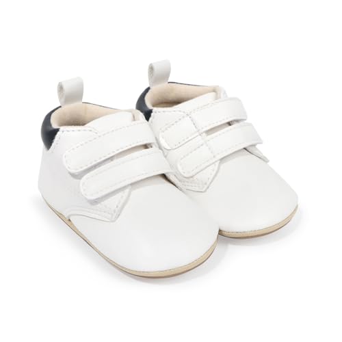 Image of HsdsBebe Baby Boys Girls Pu Leather Hard Bottom Walking Sneakers Toddler Rubber Sole First Walkers Infant Cartoon Slippers Crib Shoes