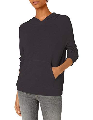 Amazon Brand - Daily Ritual Women's Sandwashed Modal Blend Popover Hooded Sweatshirt, Black, Large