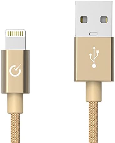 Volts 10ft Lightning Cable to USB [Apple MFi Certified] Charger w/Ultra Compact Connector Head for Apple iPhone 7/6 / 5 / 6s Plus, iPod, iPad & More (3 Meter - Gold)