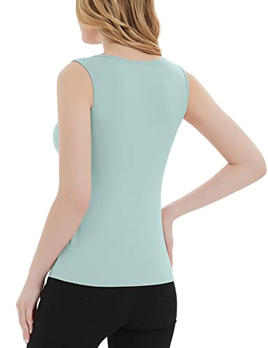 Sweetbump Nursing Tank Tops For Women Scoop Neck Sleeveless Breastfeeding Shirt Sage Green M #TOP2