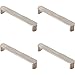 4 sztuki | Teksturowany prosty uchwyt do drzwi D-Bar - 160 mm centra mocowania - satynowy nikiel | Designerski uchwyt do wyciągania szafki - uchwyt drzwi szafy - nadaje się do lekkich drzwi wewnętrznych