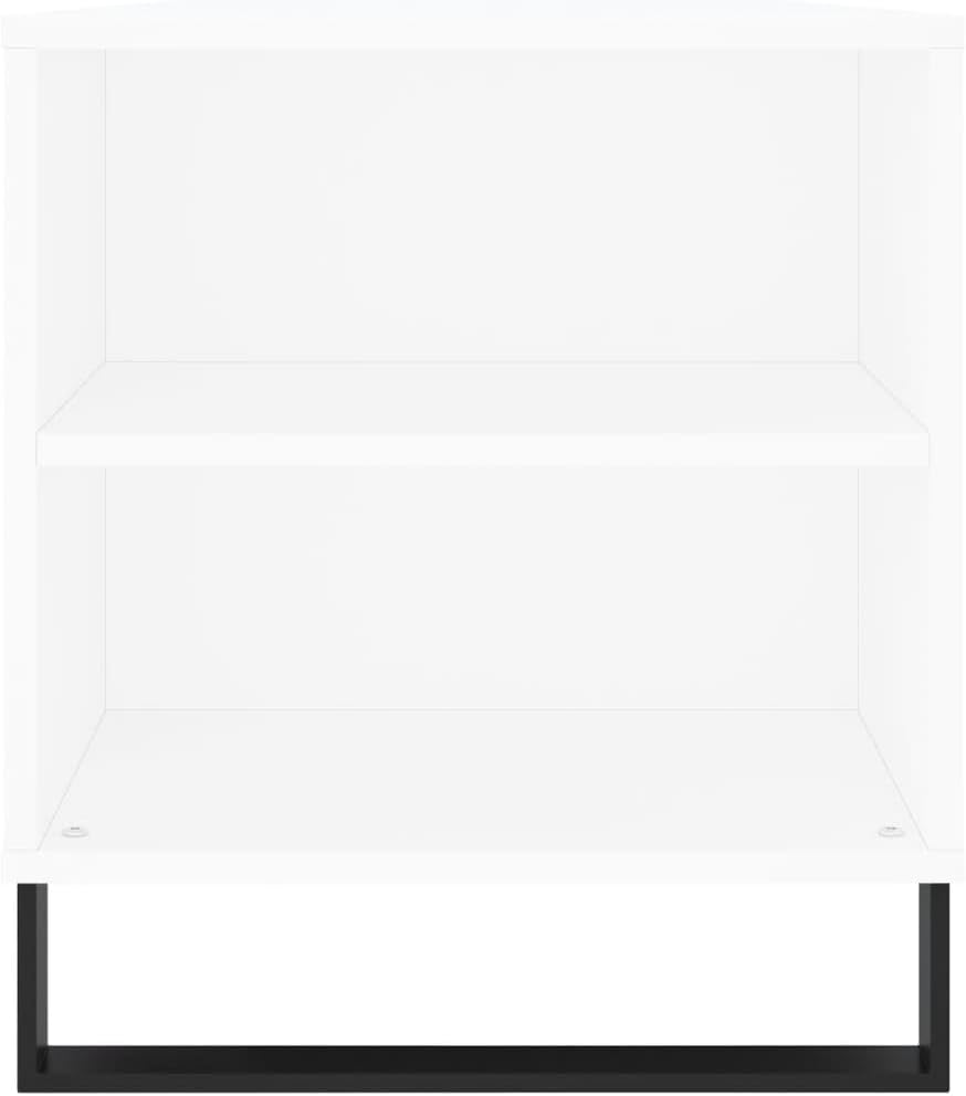 側 view of the coffee table showing internal shelf structure