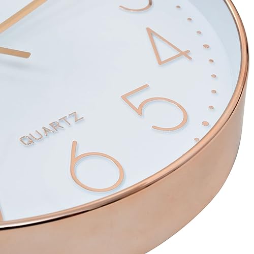Horloge murale 30 cm or rose design pour salon moderne - 6