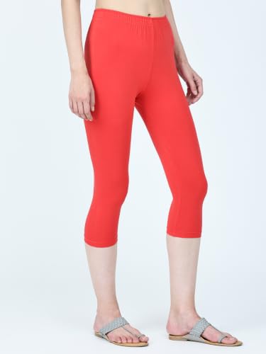 Image of Robinbosky Premium Stretchable Cotton Capri Legging for Women | Suitable for Formal wear & Casual wear | High-End Elastic Makes. The Leggings Squat Proof and Durable for Travel, Yoga, & Workout.