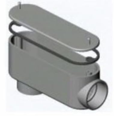 RSLB30S 1" PVC Type LB Conduit Body, Schedule 40 Electrical Conduit Fitting, Weatherproof Access Fitting, Gray (10 Pack)