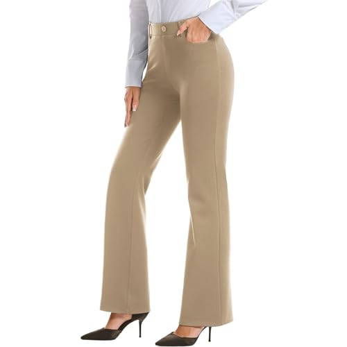 Pantalones Y Faldas, Outdoors YVISKPQF Pantalones de Mujer de Vestir, Pantalones de Vestir Mujer Pierna Ancha con Ligeras Campanas, 4 Bolsillos, Cintura Alta y Elásticos, Adecuados para el...