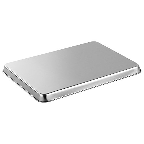 Heahysi Baking Sheets Set, Stainless Steel Cookie Sheets & Large Baking Pans For Oven, Non Toxic & Healthy,Superior Mirror Finish & Easy Clean, Dishwasher Safe & Length Size 16.1 And 10.4Inch #TOP2