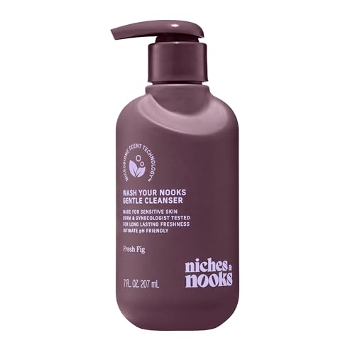 Niches & Nooks Gentle Nooks Cleanser Fresh Fig pH Balanced Feminine Wash Intimate Cleanser for Women Lightly Scented Sensitive Skin Friendly 7 oz