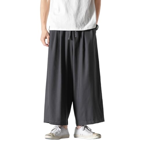 Pantalon décontracté coton lin homme idéal pour vacances de plage