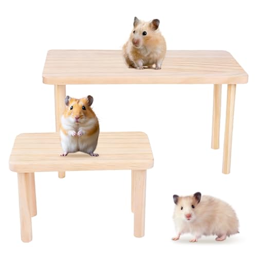 SZSMW 2 StüCk Plattform FüR KäFig Ratten - Hamster ZubehöR Holz Plattform - Als Dekoration FüR Den...