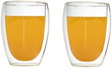 Rhysens Double Wall Glass Coffee Mug or Tea Cup,12oz,Set of 2